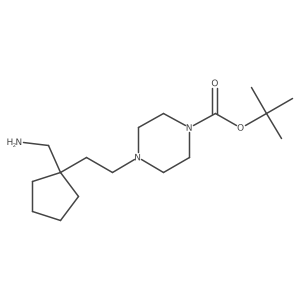Tert-butyl 4-{2-[1-(aminomethyl)cyclopentyl]ethyl}piperazine-1-carboxylate结构式