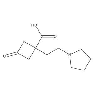 3-Oxo-1-[2-(pyrrolidin-1-yl)ethyl]cyclobutane-1-carboxylic acid结构式