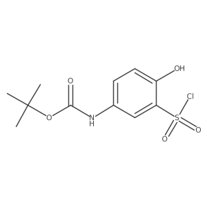 tert-butyl N-[3-(chlorosulfonyl)-4-hydroxyphenyl]carbamate结构式