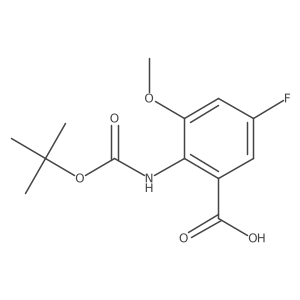 5-Fluoro-3-methoxy-2-[(2-methylpropan-2-yl)oxycarbonylamino]benzoic acid结构式