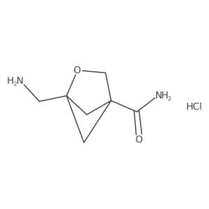 1-(Aminomethyl)-2-oxabicyclo[2.1.1]hexane-4-carboxamide hydrochloride Structure