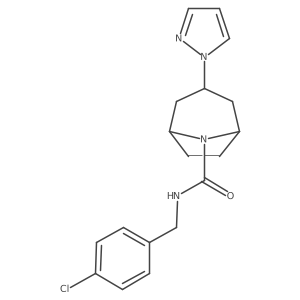 (1R,5S)-N-(4-chlorobenzyl)-3-(1H-pyrazol-1-yl)-8-azabicyclo[3.2.1]octane-8-carboxamide Structure