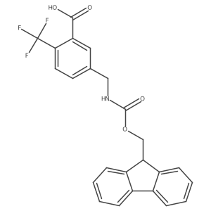 5-[({[(9H-fluoren-9-yl)methoxy]carbonyl}amino)methyl]-2-(trifluoromethyl)benzoic acid结构式