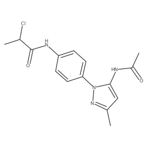 N-[4-(5-Acetamido-3-methylpyrazol-1-yl)phenyl]-2-chloropropanamide Structure