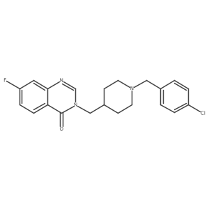 3-({1-[(4-Chlorophenyl)methyl]piperidin-4-yl}methyl)-7-fluoro-3,4-dihydroquinazolin-4-one Structure