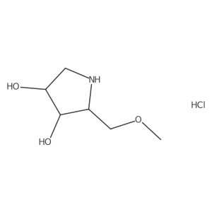 (2S,3S,4R)-2-(Methoxymethyl)pyrrolidine-3,4-diol;hydrochloride Structure