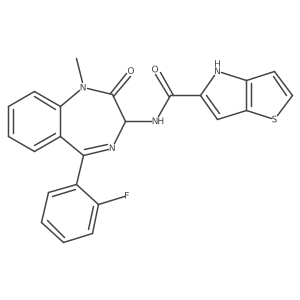N-[5-(2-fluorophenyl)-1-methyl-2-oxo-2,3-dihydro-1H-1,4-benzodiazepin-3-yl]-4H-thieno[3,2-b]pyrrole-5-carboxamide Structure