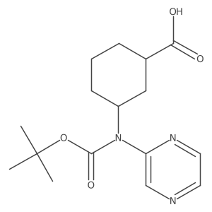 3-{[(Tert-butoxy)carbonyl](pyrazin-2-yl)amino}cyclohexane-1-carboxylic acid结构式