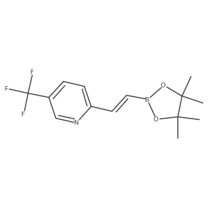 (E)-2-(2-(4,4,5,5-Tetramethyl-1,3,2-dioxaborolan-2-yl)vinyl)-5-(trifluoromethyl)pyridine结构式