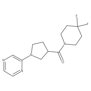 2-[3-(4,4-Difluoropiperidine-1-carbonyl)pyrrolidin-1-yl]pyrazine结构式