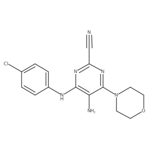 5-Amino-4-(4-chloro-phenylamino)-6-morpholin-4-yl-pyrimidine-2-carbonitrile Structure