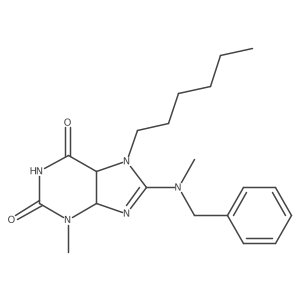 8-[Benzyl(methyl)amino]-7-hexyl-3-methyl-4,5-dihydropurine-2,6-dione结构式