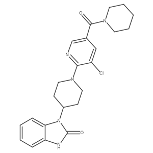 3-[1-[3-chloro-5-(piperidine-1-carbonyl)pyridin-2-yl]piperidin-4-yl]-1H-benzimidazol-2-one Structure