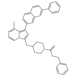 4-[8-Chloro-1-(2-phenyl-quinolin-7-yl)-imidazo[1,5-a]pyrazin-3-ylmethyl]-piperidine-1-carboxylic acid benzyl ester Structure
