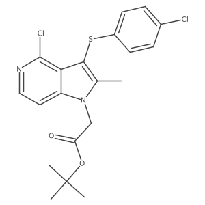 tert-butyl 2-(4-chloro-3-(4-chlorophenylthio)-2-methyl-1H-pyrrolo[3,2-c]pyridin-1-yl)acetate Structure