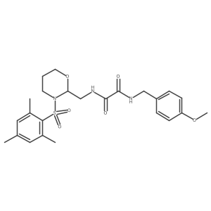 N1-((3-(mesitylsulfonyl)-1,3-oxazinan-2-yl)methyl)-N2-(4-methoxybenzyl)oxalamide Structure
