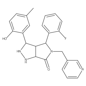 4-(2-Fluorophenyl)-3-(2-hydroxy-5-methylphenyl)-5-(pyridin-3-ylmethyl)-1,2,3,3a,4,6a-hexahydropyrrolo[3,4-c]pyrazol-6-one结构式