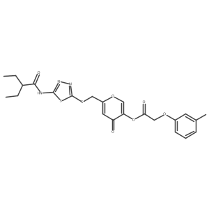 6-(((5-(2-ethylbutanamido)-1,3,4-thiadiazol-2-yl)thio)methyl)-4-oxo-4H-pyran-3-yl 2-(m-tolyloxy)acetate结构式