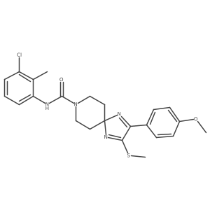 N-(3-chloro-2-methylphenyl)-2-(4-methoxyphenyl)-3-(methylthio)-1,4,8-triazaspiro[4.5]deca-1,3-diene-8-carboxamide结构式