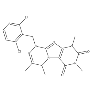 1-(2,6-dichlorobenzyl)-3,4,7,9-tetramethyl-7,9-dihydro-[1,2,4]triazino[3,4-f]purine-6,8(1H,4H)-dione结构式