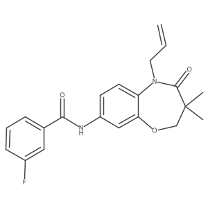 N-(5-allyl-3,3-dimethyl-4-oxo-2,3,4,5-tetrahydrobenzo[b][1,4]oxazepin-8-yl)-3-fluorobenzamide结构式