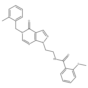 N-(2-(5-(2-methylbenzyl)-4-oxo-4,5-dihydro-1H-pyrazolo[3,4-d]pyrimidin-1-yl)ethyl)-2-(methylthio)benzamide结构式