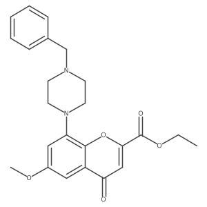 8-(4-Benzyl-piperazin-1-yl)-6-methoxy-4-oxo-4H-chromene-2-carboxylic acid ethyl ester Structure