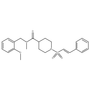 N-[(2-methoxyphenyl)methyl]-N-methyl-1-(2-phenylethenesulfonyl)piperidine-4-carboxamide结构式