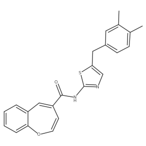 N-(5-(3,4-dimethylbenzyl)thiazol-2-yl)benzo[b]oxepine-4-carboxamide结构式