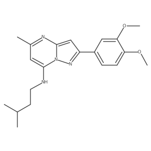 2-(3,4-dimethoxyphenyl)-5-methyl-N-(3-methylbutyl)pyrazolo[1,5-a]pyrimidin-7-amine结构式