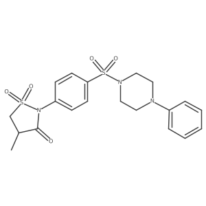 4-Methyl-2-(4-((4-phenylpiperazin-1-yl)sulfonyl)phenyl)isothiazolidin-3-one 1,1-dioxide结构式