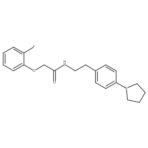 2-(2-fluorophenoxy)-N-{2-[4-(pyrrolidin-1-yl)phenyl]ethyl}acetamide结构式