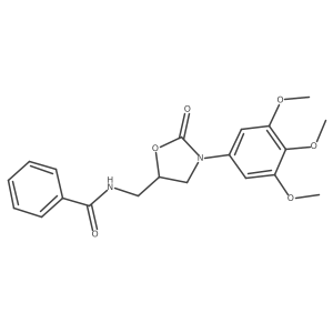 N-((2-oxo-3-(3,4,5-trimethoxyphenyl)oxazolidin-5-yl)methyl)benzamide结构式