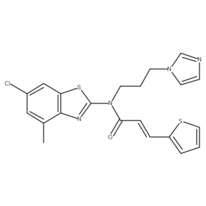 N-(3-(1H-Imidazol-1-yl)propyl)-N-(6-chloro-4-methylbenzo[d]thiazol-2-yl)-3-(thiophen-2-yl)acrylamide Structure