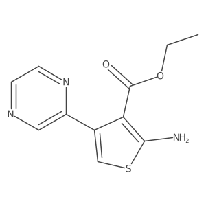 Ethyl 2-amino-4-(pyrazin-2-yl)thiophene-3-carboxylate结构式