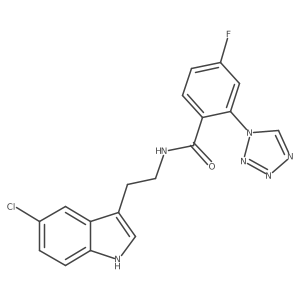 N~1~-[2-(5-chloro-1H-indol-3-yl)ethyl]-4-fluoro-2-(1H-1,2,3,4-tetraazol-1-yl)benzamide Structure