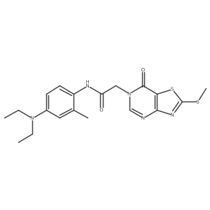 N-(4-(diethylamino)-2-methylphenyl)-2-(2-(methylthio)-7-oxothiazolo[4,5-d]pyrimidin-6(7H)-yl)acetamide结构式