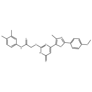 N-(3,4-dimethylphenyl)-2-((4-(2-(4-methoxyphenyl)-4-methylthiazol-5-yl)-6-oxo-1,6-dihydropyrimidin-2-yl)thio)acetamide Structure