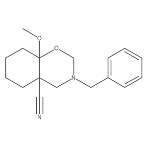 3-benzyl-8a-methoxy-octahydro-2H-1,3-benzoxazine-4a-carbonitrile结构式