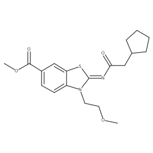 (E)-methyl 2-((2-cyclopentylacetyl)imino)-3-(2-methoxyethyl)-2,3-dihydrobenzo[d]thiazole-6-carboxylate Structure