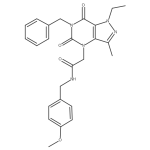 2-(6-benzyl-1-ethyl-3-methyl-5,7-dioxo-6,7-dihydro-1H-pyrazolo[4,3-d]pyrimidin-4(5H)-yl)-N-(4-methoxybenzyl)acetamide Structure