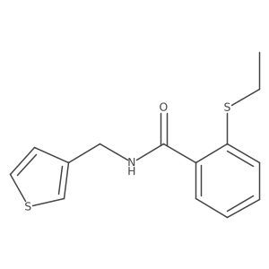2-(ethylthio)-N-(thiophen-3-ylmethyl)benzamide结构式