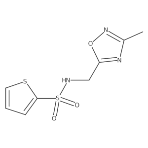 N-((3-methyl-1,2,4-oxadiazol-5-yl)methyl)thiophene-2-sulfonamide结构式