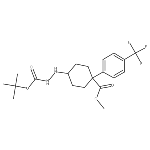 methyl 4-(N'-tert-butoxycarbonylhydrazino)-1-(4-trifluoromethylphenyl)cyclohexanecarboxylate结构式