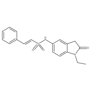 (E)-N-(1-ethyl-2-oxoindolin-5-yl)-2-phenylethenesulfonamide Structure