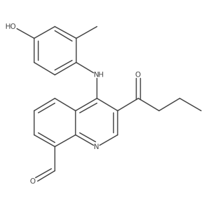 3-Butyryl-4-(4-hydroxy-2-methylphenylamino)quinoline-8-carbaldehyde Structure