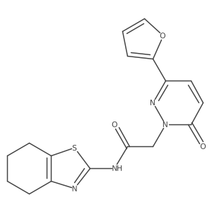 2-[3-(furan-2-yl)-6-oxopyridazin-1(6H)-yl]-N-[(2Z)-4,5,6,7-tetrahydro-1,3-benzothiazol-2(3H)-ylidene]acetamide结构式