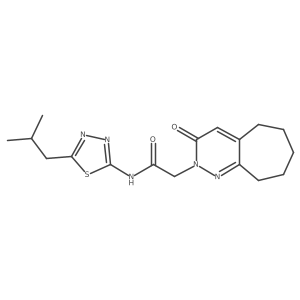 N-[(2E)-5-(2-methylpropyl)-1,3,4-thiadiazol-2(3H)-ylidene]-2-(3-oxo-3,5,6,7,8,9-hexahydro-2H-cyclohepta[c]pyridazin-2-yl)acetamide结构式