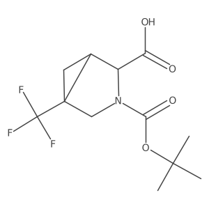 (1R,2S,5R)-3-(tert-butoxycarbonyl)-5-(trifluoromethyl)-3-azabicyclo[3.1.0]hexane-2-carboxylic acid Structure
