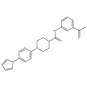 1-(6-(1H-pyrazol-1-yl)pyridazin-3-yl)-N-(3-acetylphenyl)piperidine-4-carboxamide结构式